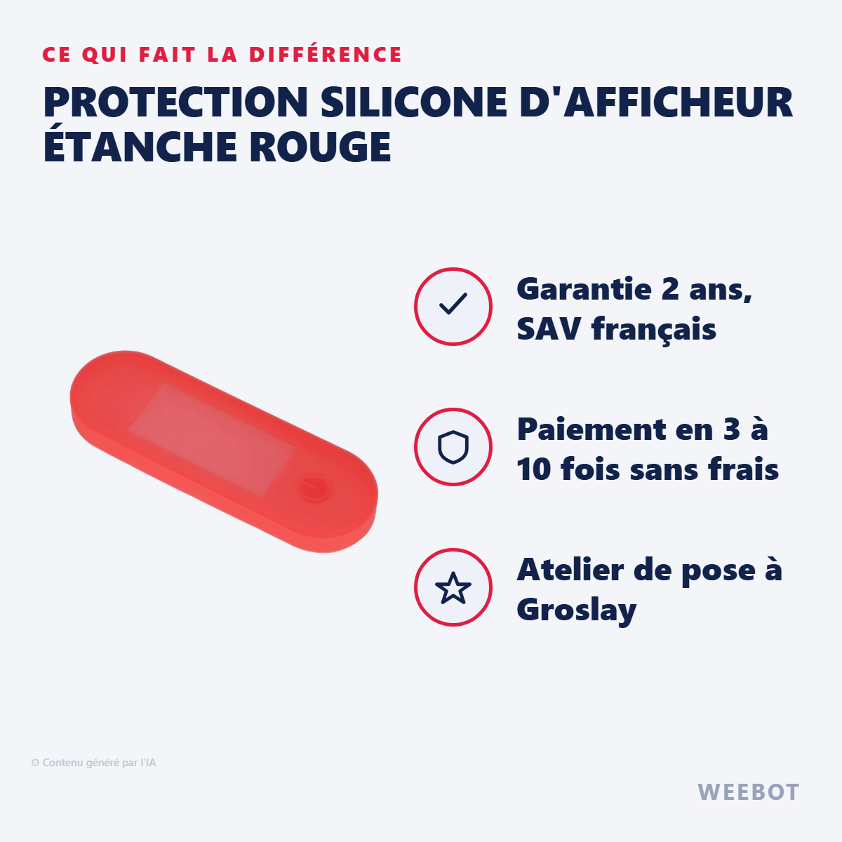 Protection Silicone d'Afficheur Étanche Rouge : les points forts