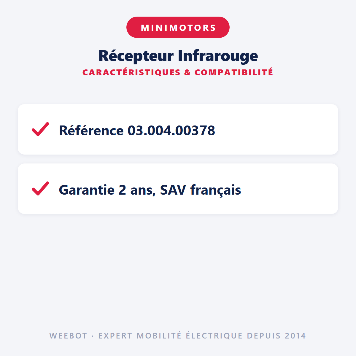 Récepteur Infrarouge pour Trottinette Électrique Dualtron - Weebot