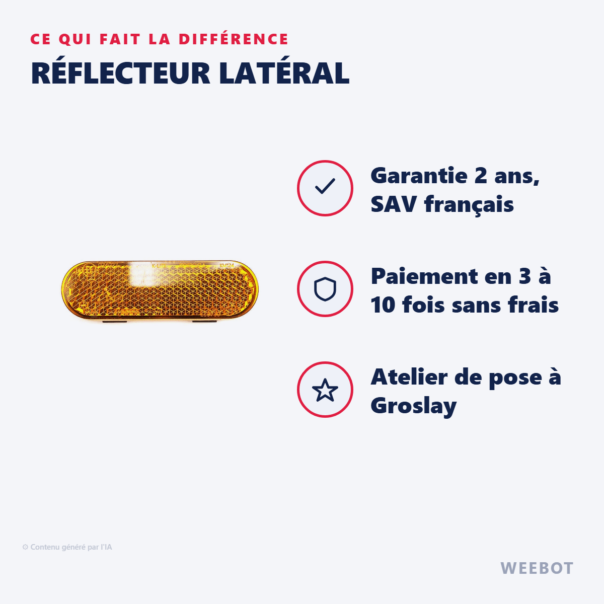 Réflecteur Latéral pour Trottinette Électrique Ninebot Segway ZT3 Pro - Weebot