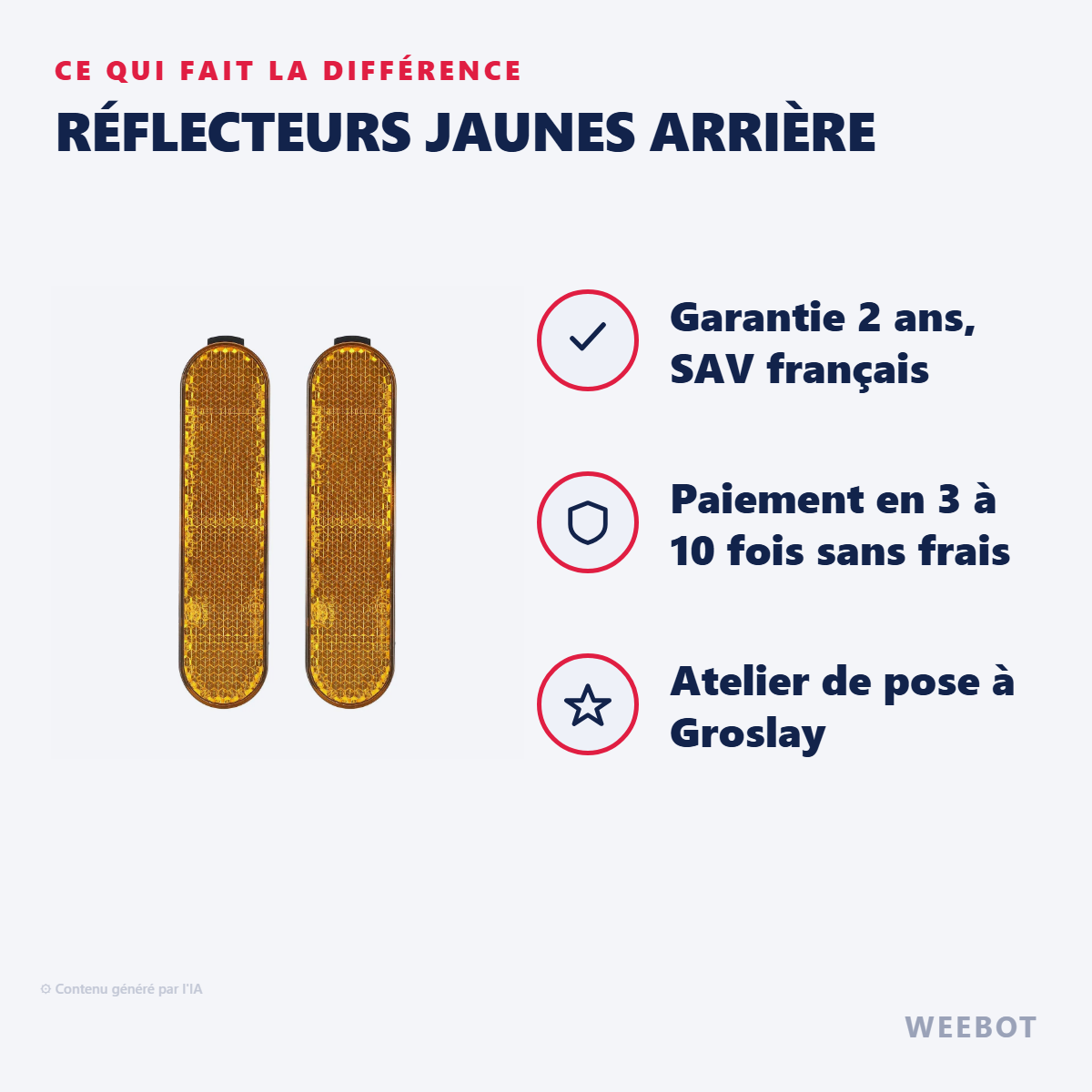 Réflecteurs Jaunes Arrière : les points forts