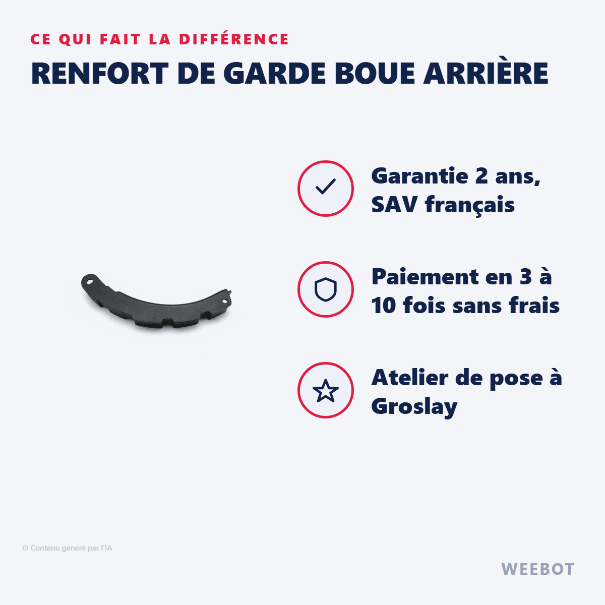 Renfort De Garde Boue Arrière ( Avant 2020 ) pour Trottinette Electrique E-Twow - Weebot