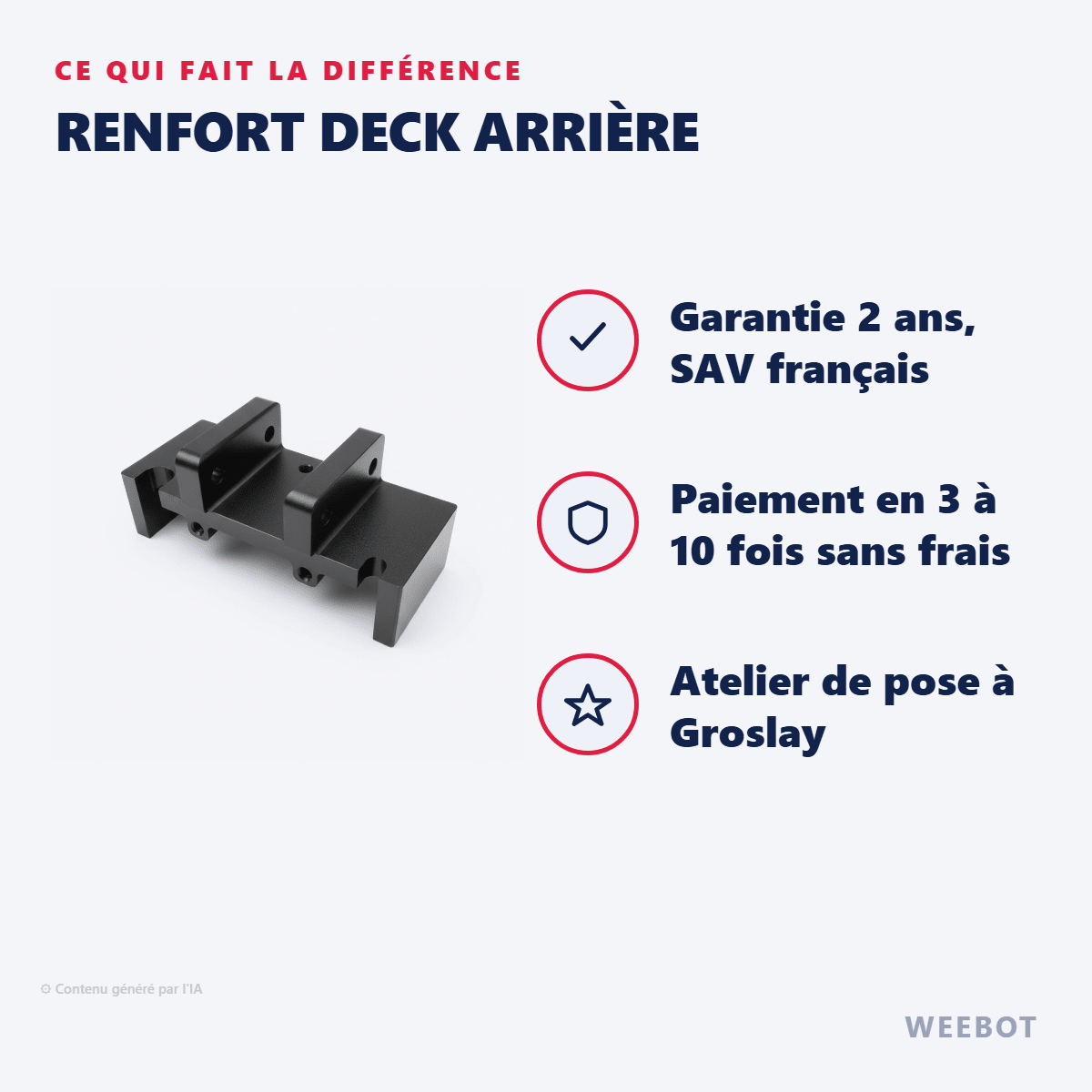 Renfort Deck Arrière pour Trottinette Electrique Weebot Anoki X - Weebot