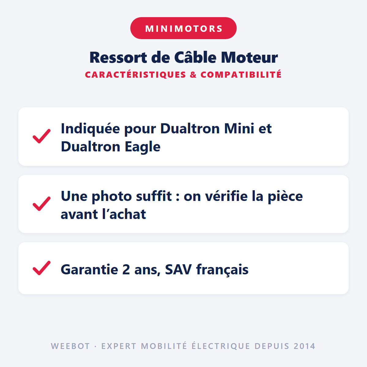 Ressort de Câble Moteur pour Trottinette Électrique Dualtron Mini / Dualtron Eagle - Weebot
