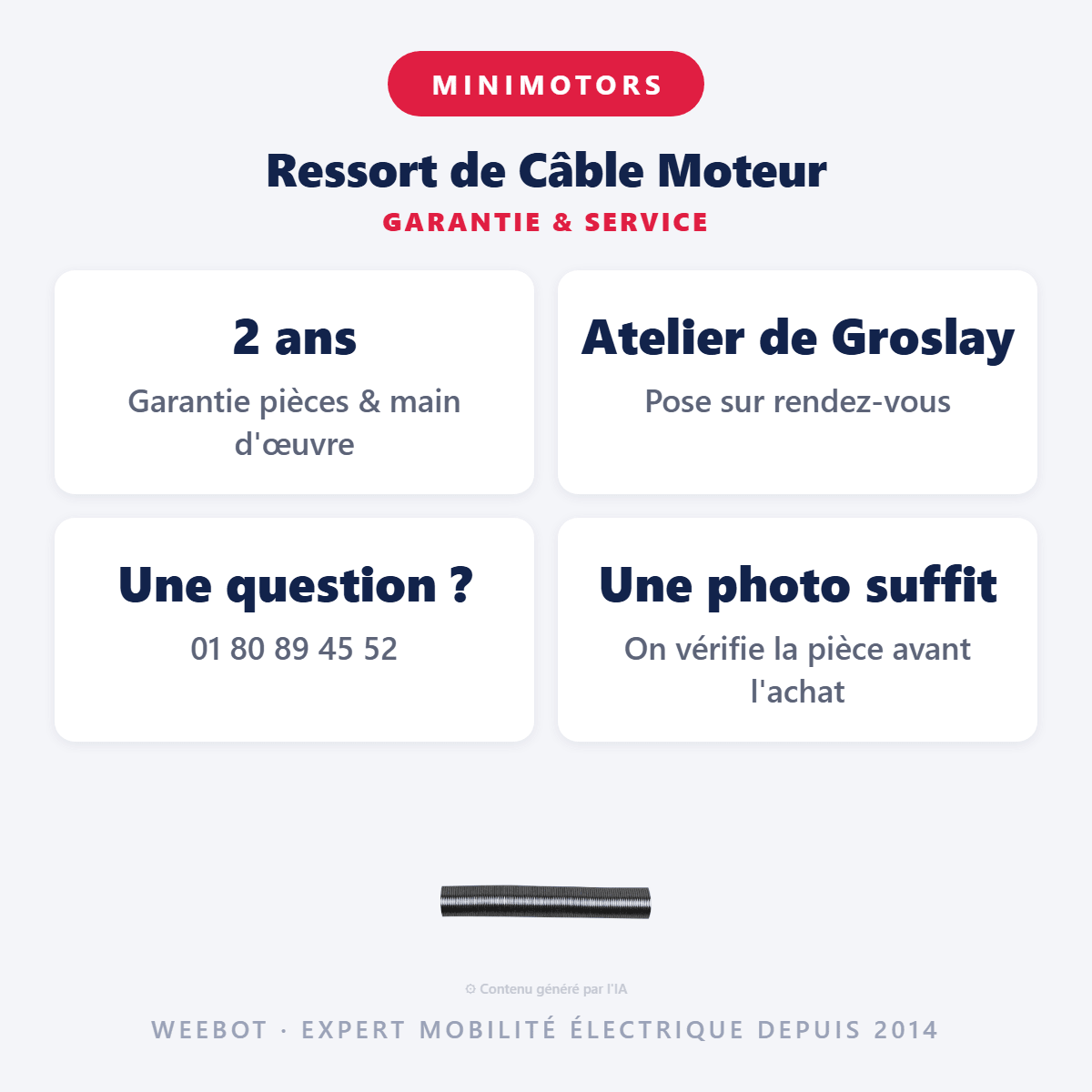 Ressort de Câble Moteur pour Trottinette Électrique Dualtron Mini / Dualtron Eagle - Weebot