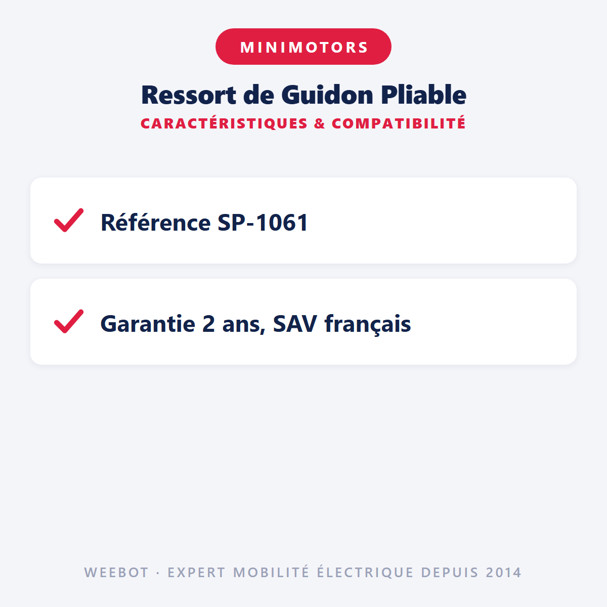 Ressort de Guidon Pliable Pour Trottinette Électrique Dualtron Minimotors - Weebot