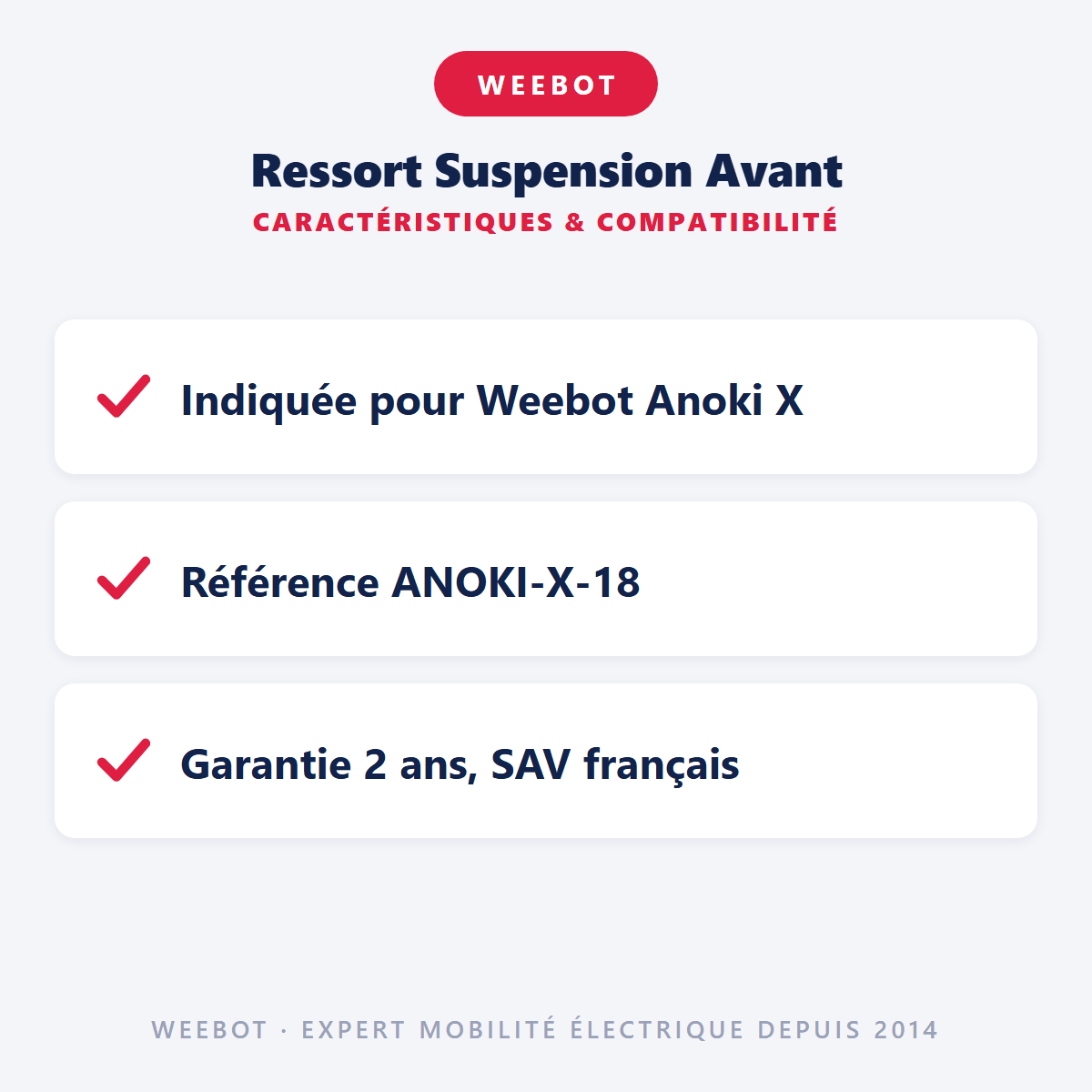 Ressort Suspension Avant pour Trottinette Electrique Weebot Anoki X - Weebot