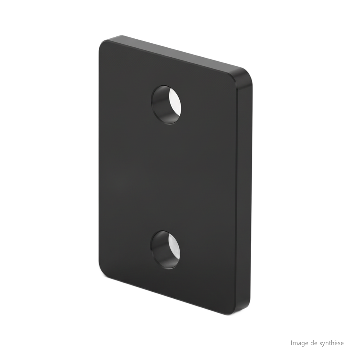 Schéma d'une rondelle de suspension arrière rectangulaire à deux trous pour trottinette électrique Rovoron S7