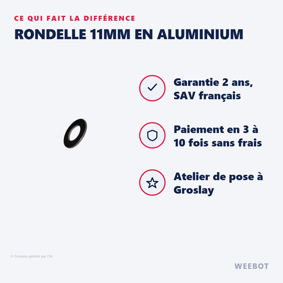 Rondelle 11mm en Aluminium : les points forts