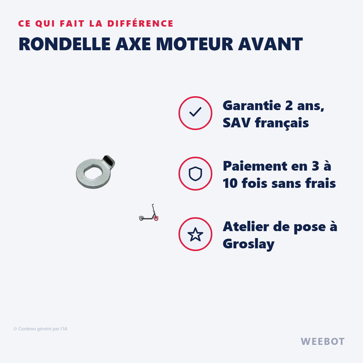 Rondelle Axe Moteur Avant : les points forts