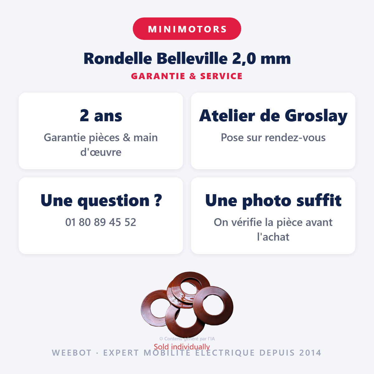 Rondelle Belleville 2,0 mm : garantie 2 ans et service après-vente