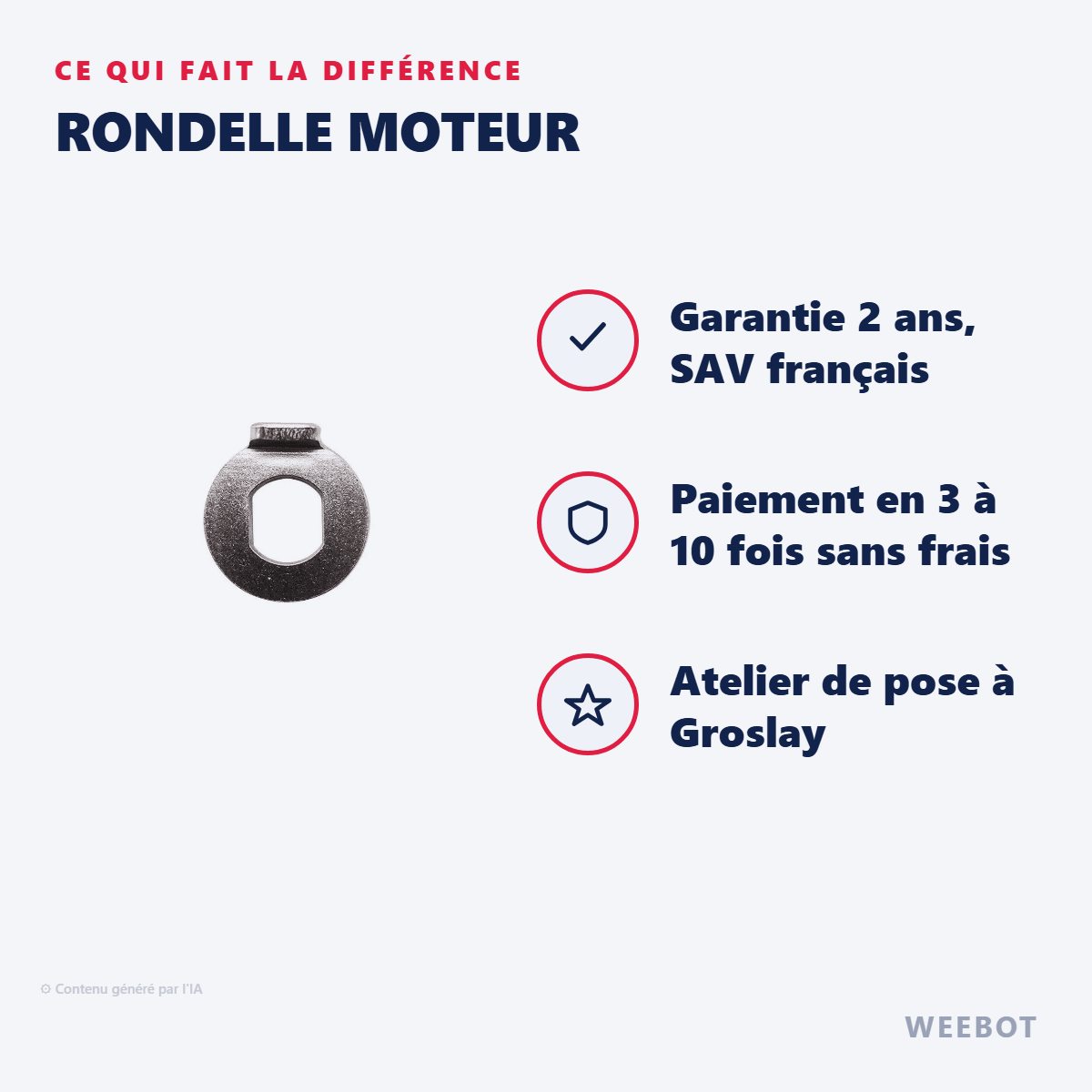 Rondelle Moteur pour Trottinette Électrique Minimotors Dualtron Aminia - Weebot