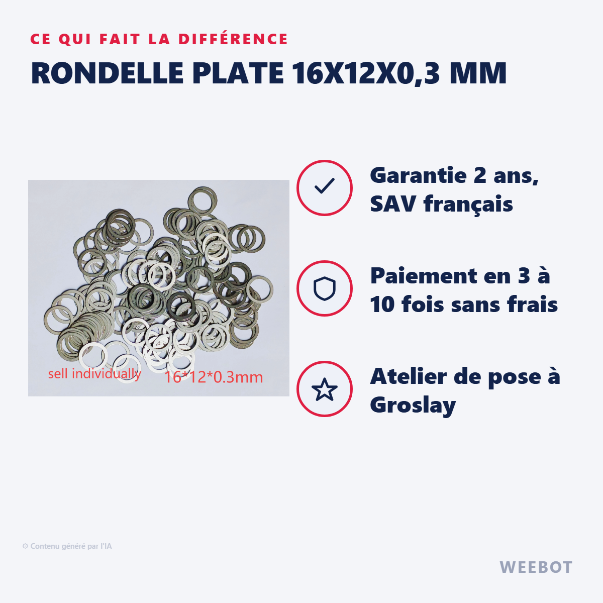 Rondelle Plate 16x12x0,3 mm : les points forts