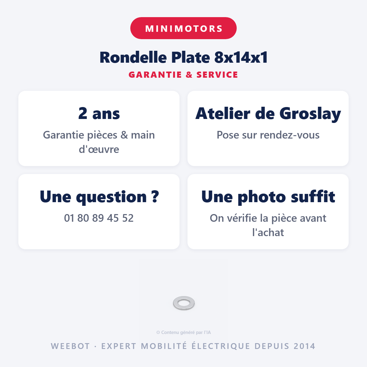 Rondelle Plate 8x14x1 : garantie 2 ans et service après-vente