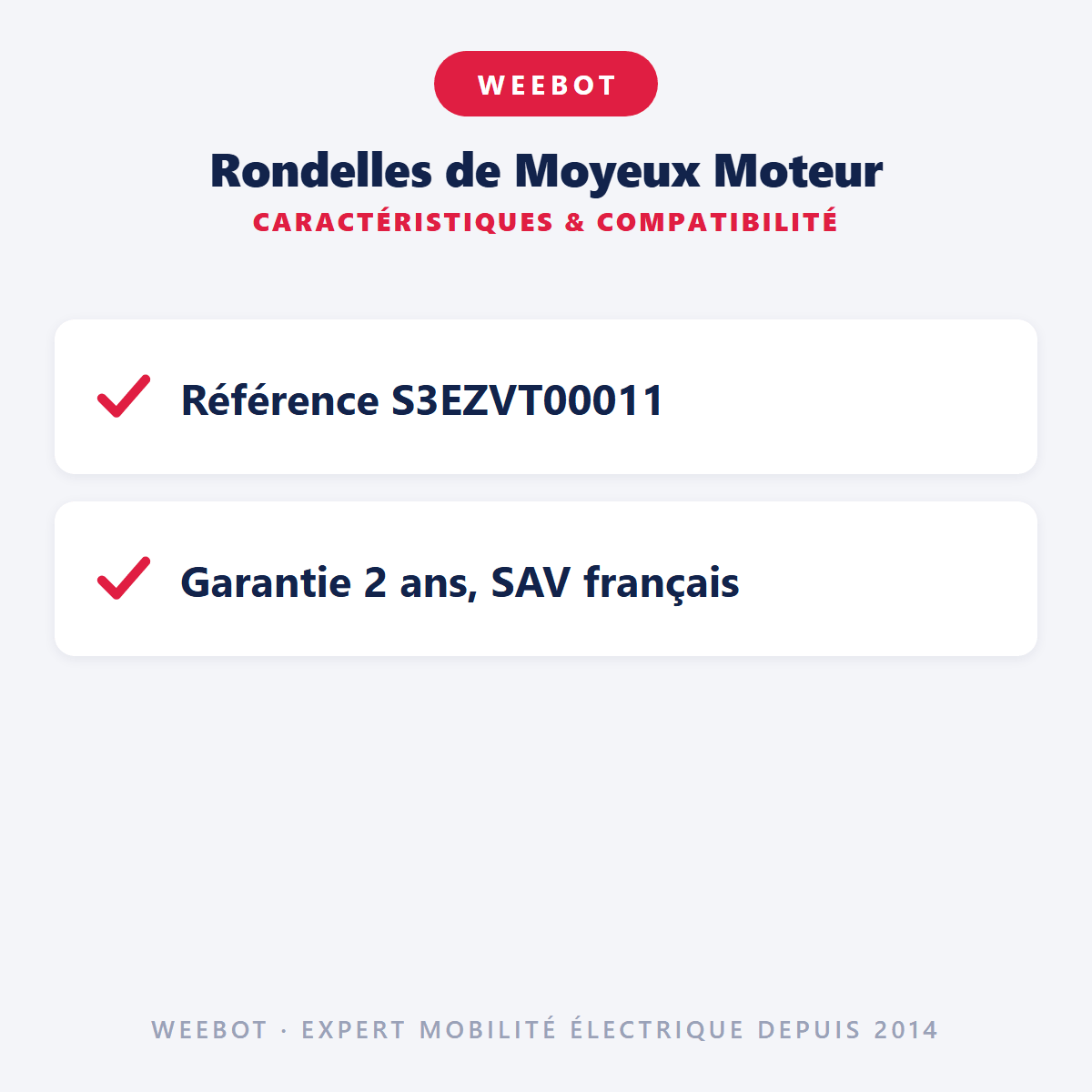Rondelles de Moyeux Moteur pour Trottinette Electrique - Weebot