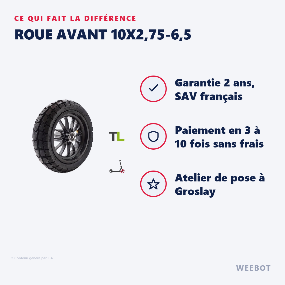 Roue Avant 10x2,75-6,5 : les points forts