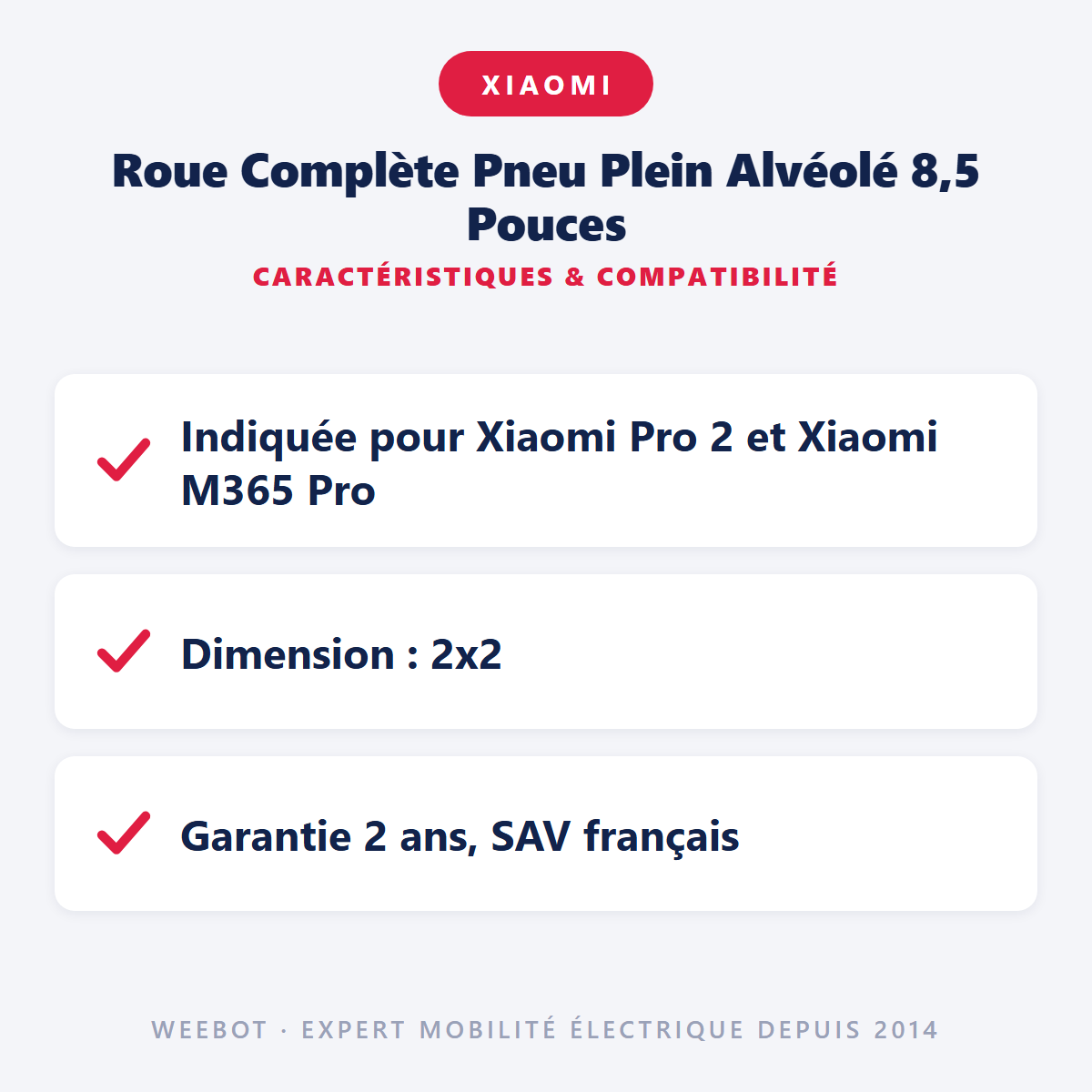 Roue Complète Pneu Plein Alvéolé 8,5 Pouces : caractéristiques et compatibilité