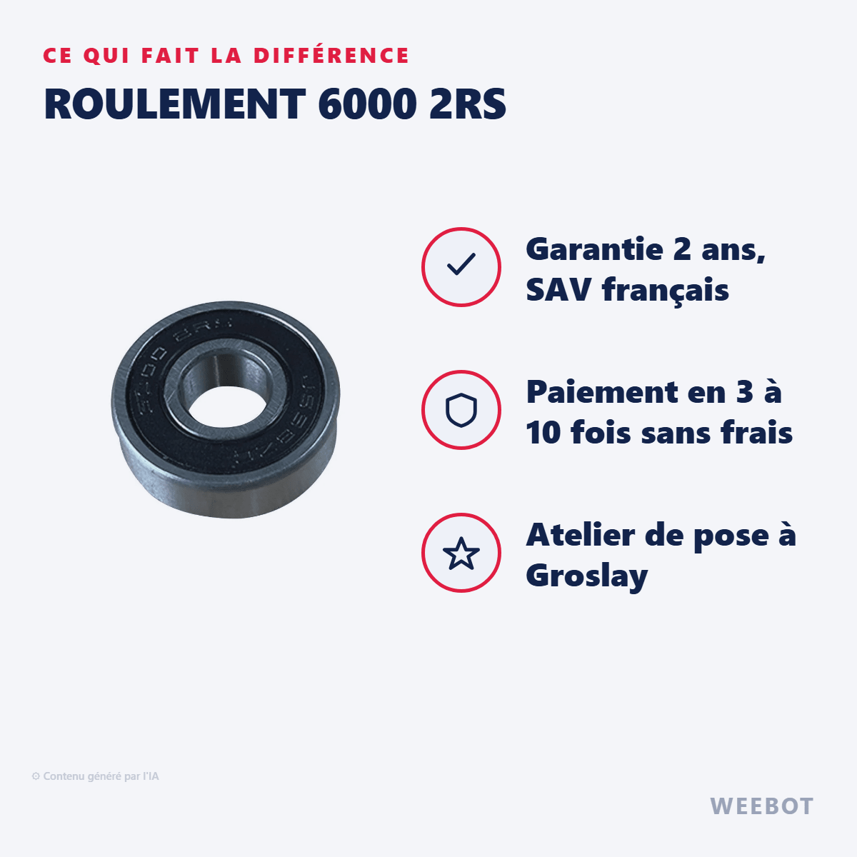 Roulement 6000 2RS Pour Trottinette Électrique Z8 et Z9 - Weebot