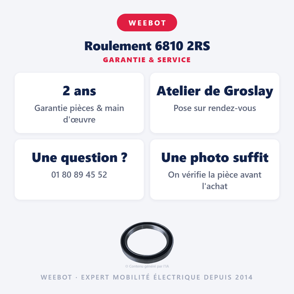Roulement 6810 2RS Pour Trottinette Électrique - Weebot