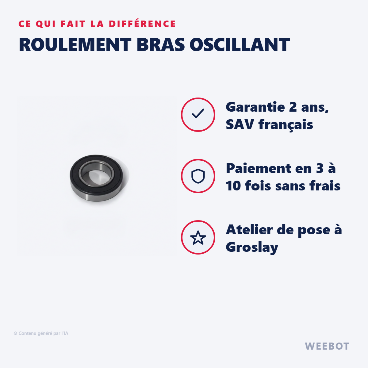 Roulement Bras Oscillant : les points forts