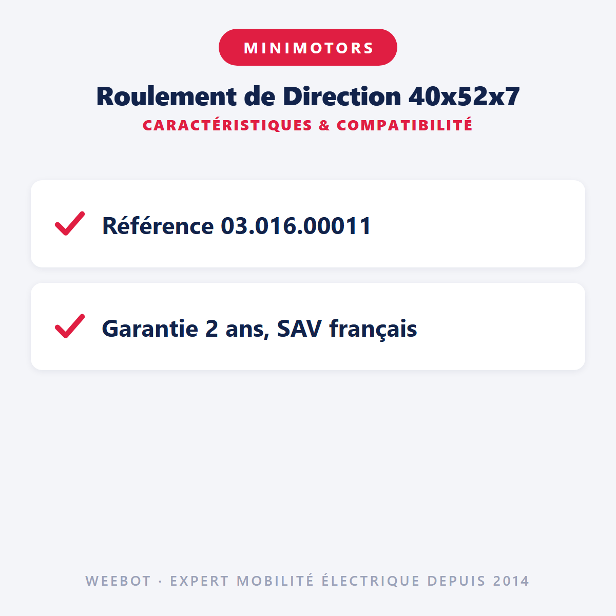 Roulement de Direction 40x52x7 : caractéristiques et compatibilité