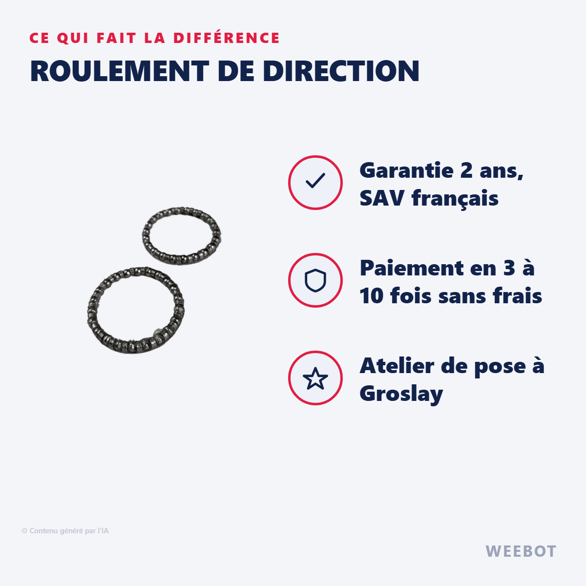Roulement de Direction Pour Trottinette Électrique Xiaomi M365 & M365 Pro - Weebot