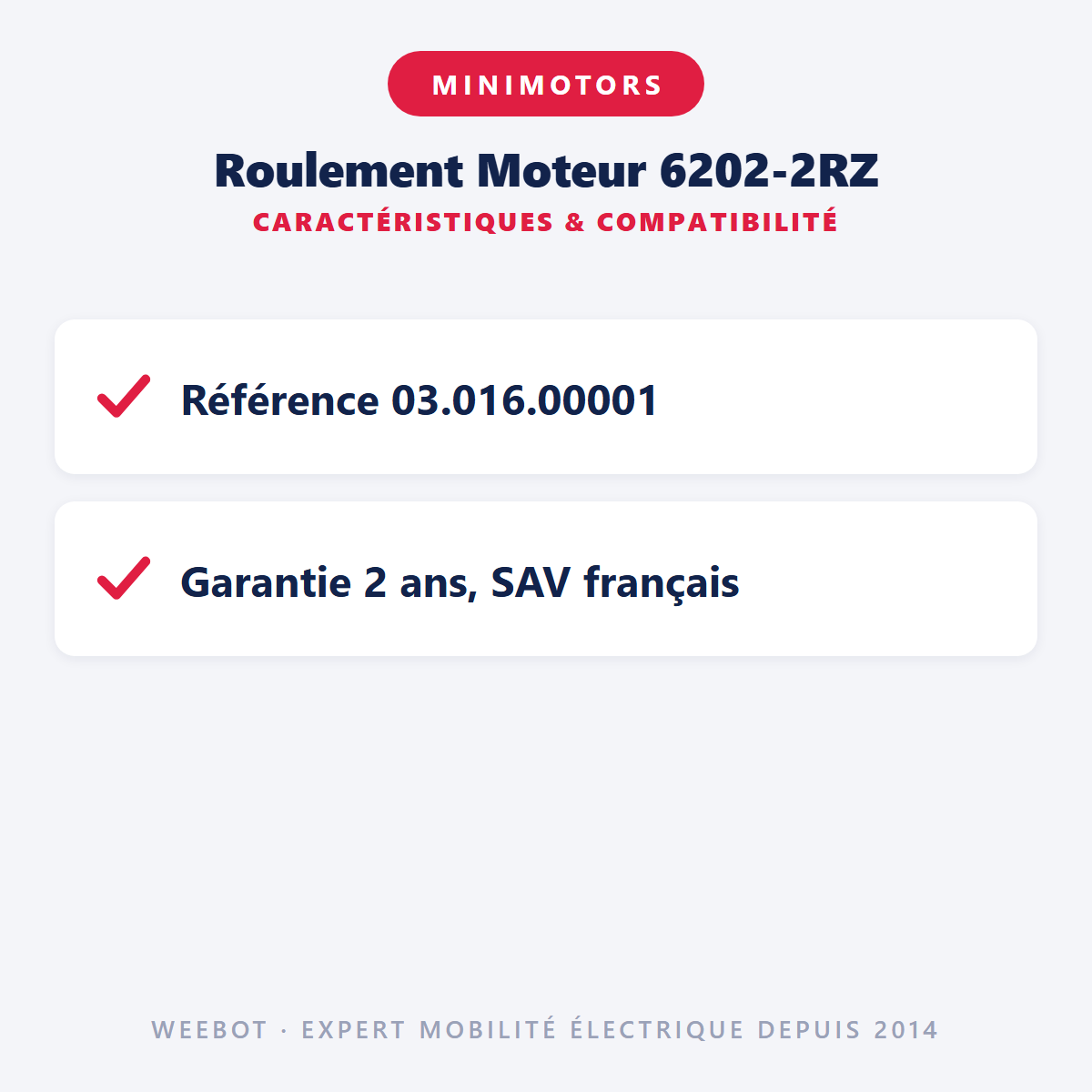 Roulement Moteur 6202-2RZ : caractéristiques et compatibilité