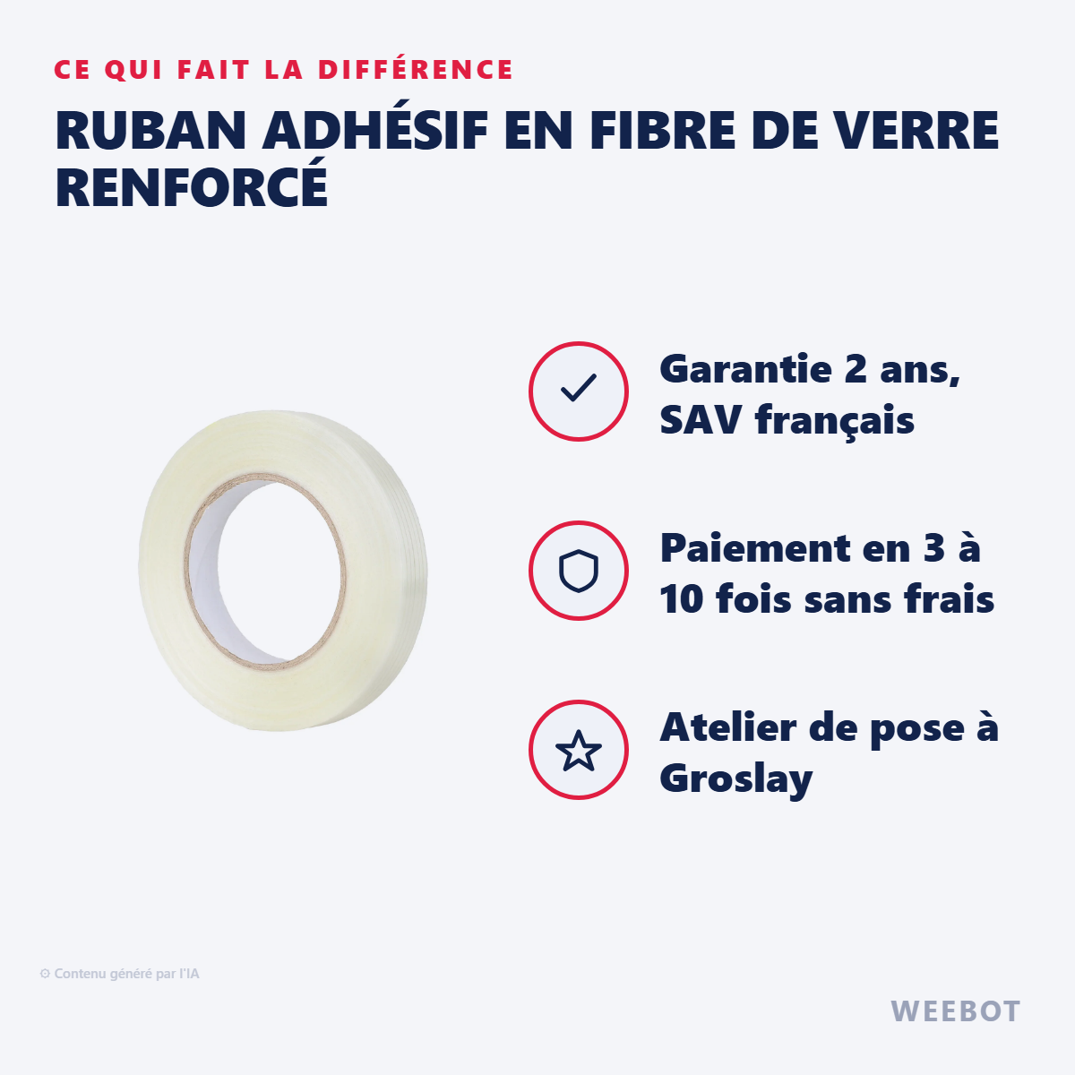 Ruban Adhésif en Fibre de Verre Renforcé : les points forts
