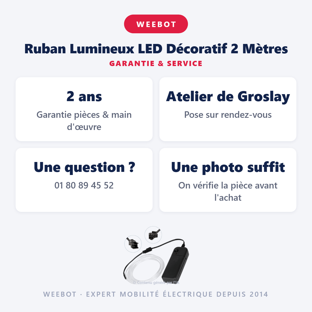 Ruban Lumineux LED Décoratif 2 Mètres : garantie 2 ans et service après-vente