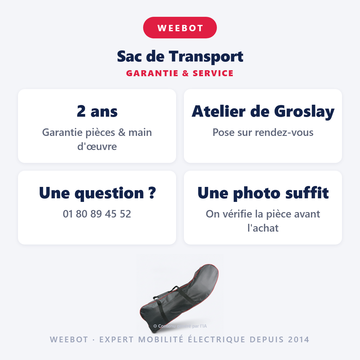 Sac de Transport : garantie 2 ans et service après-vente