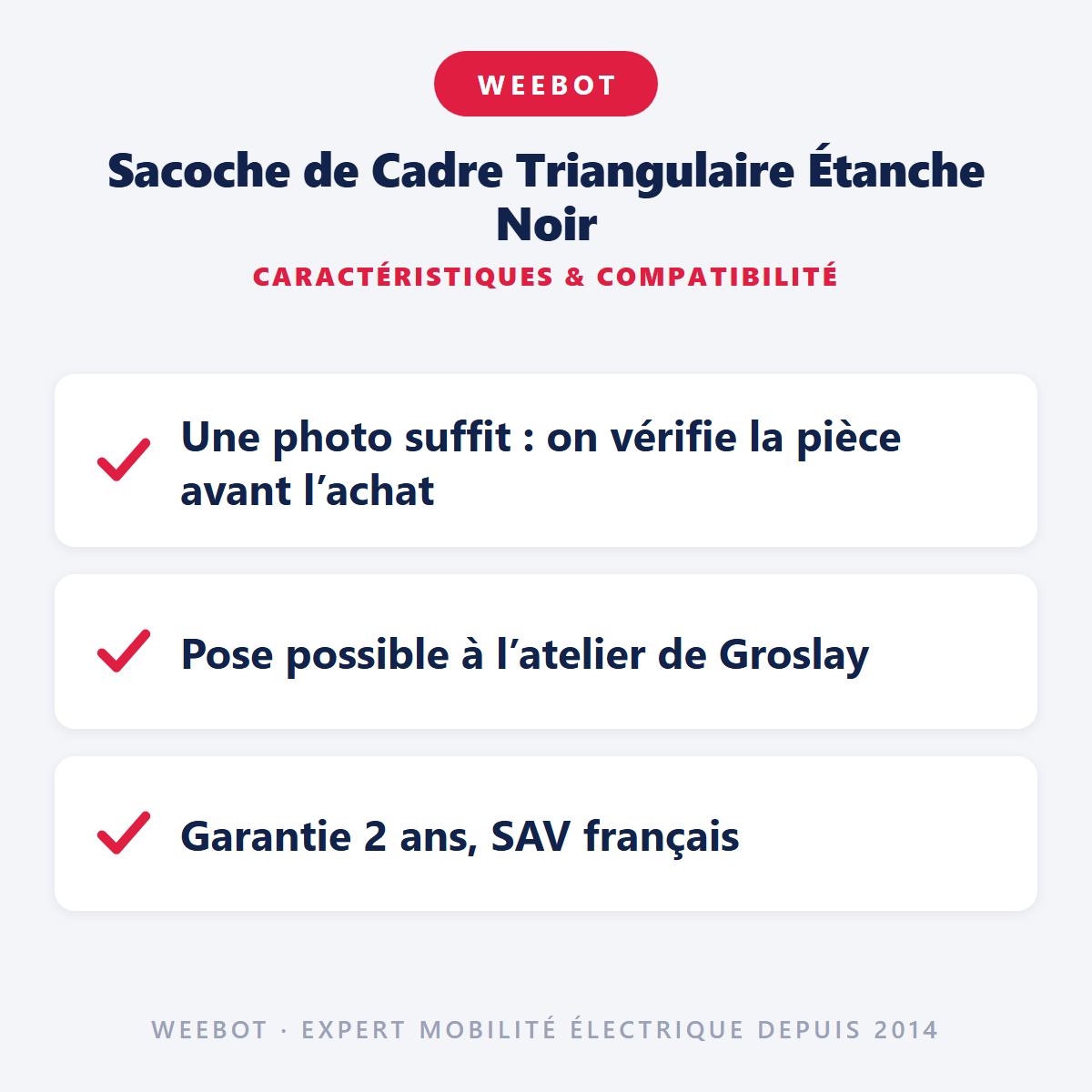 Sacoche de Cadre Triangulaire Étanche Noir : caractéristiques et compatibilité