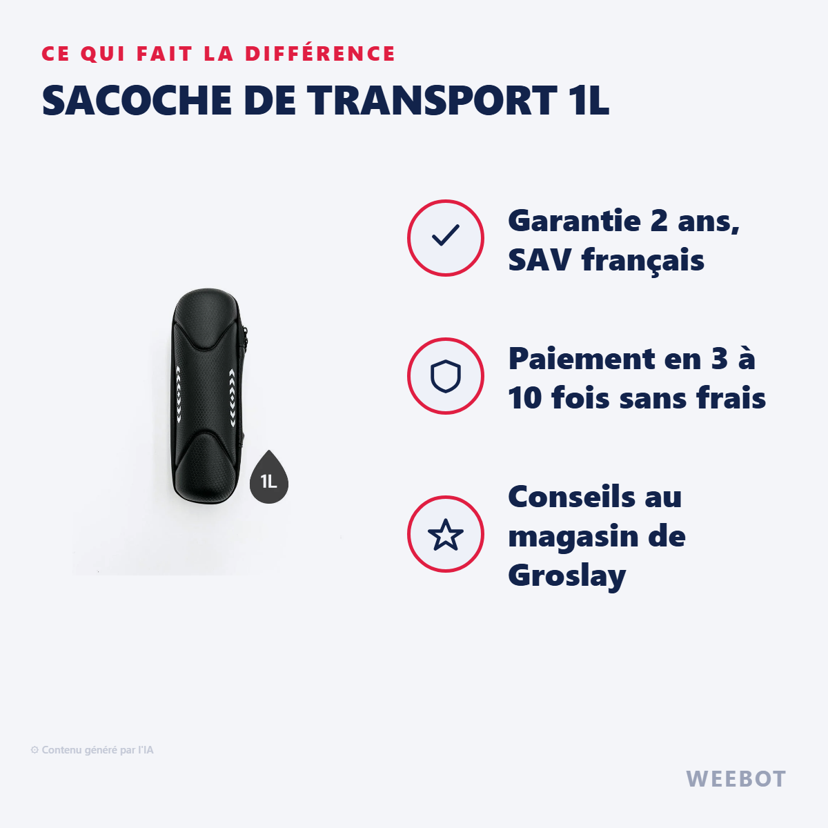 Sacoche de Transport 1L : les points forts