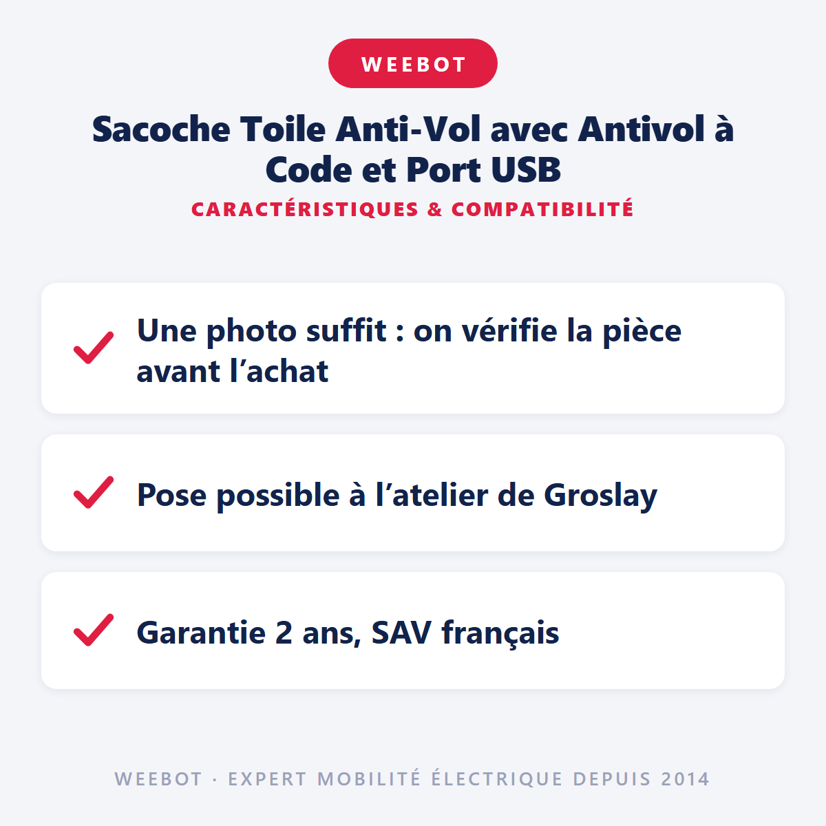 Sacoche Toile Anti-Vol avec Antivol à Code et Port USB : caractéristiques et compatibilité
