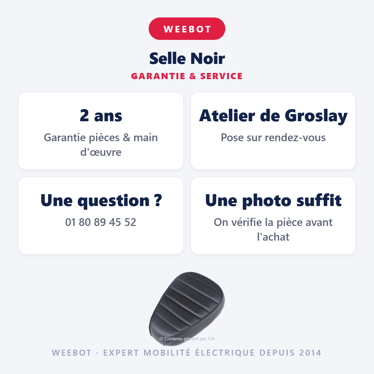 Selle Noir : garantie 2 ans et service après-vente
