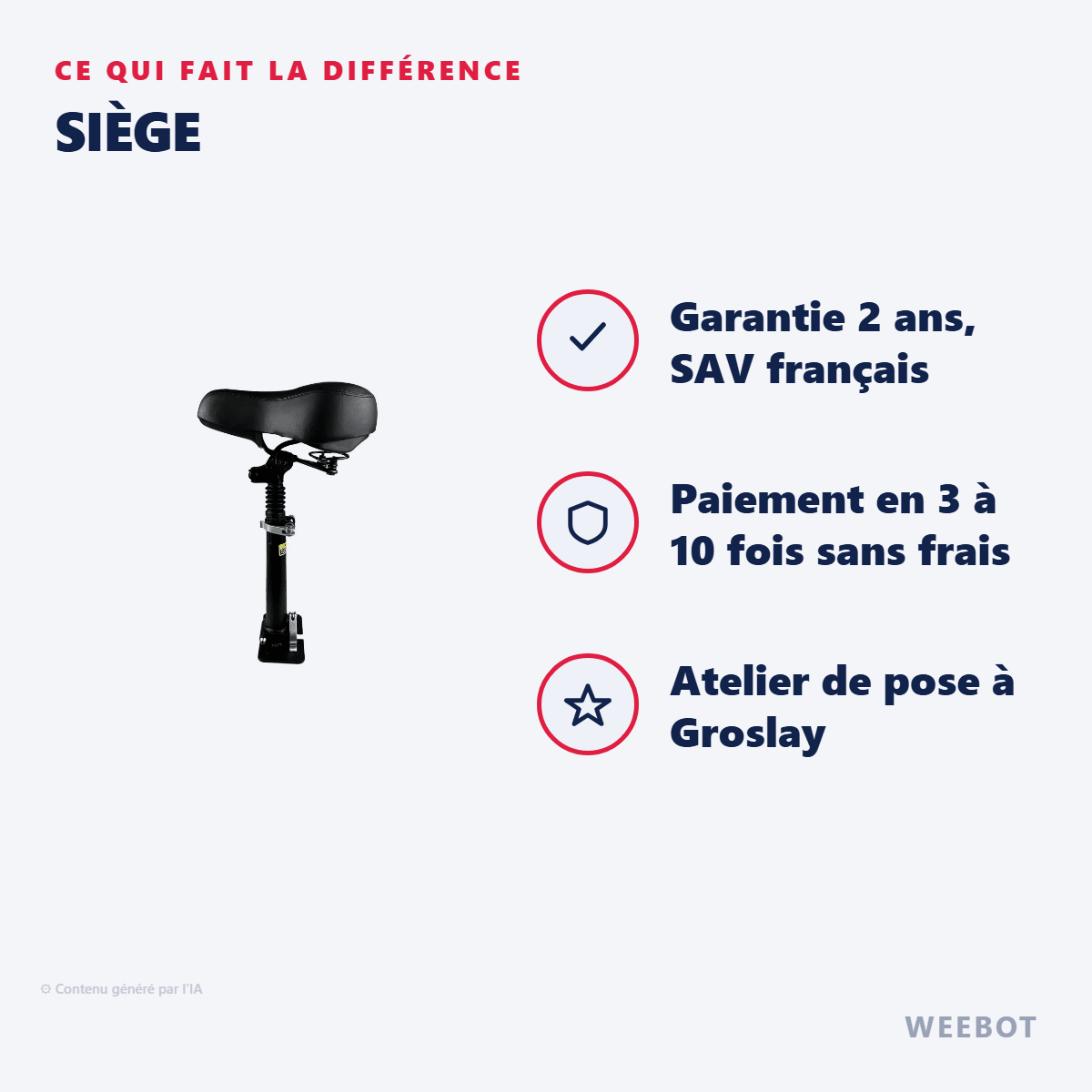 Siège Pour Trottinette Électrique Z8 - Weebot