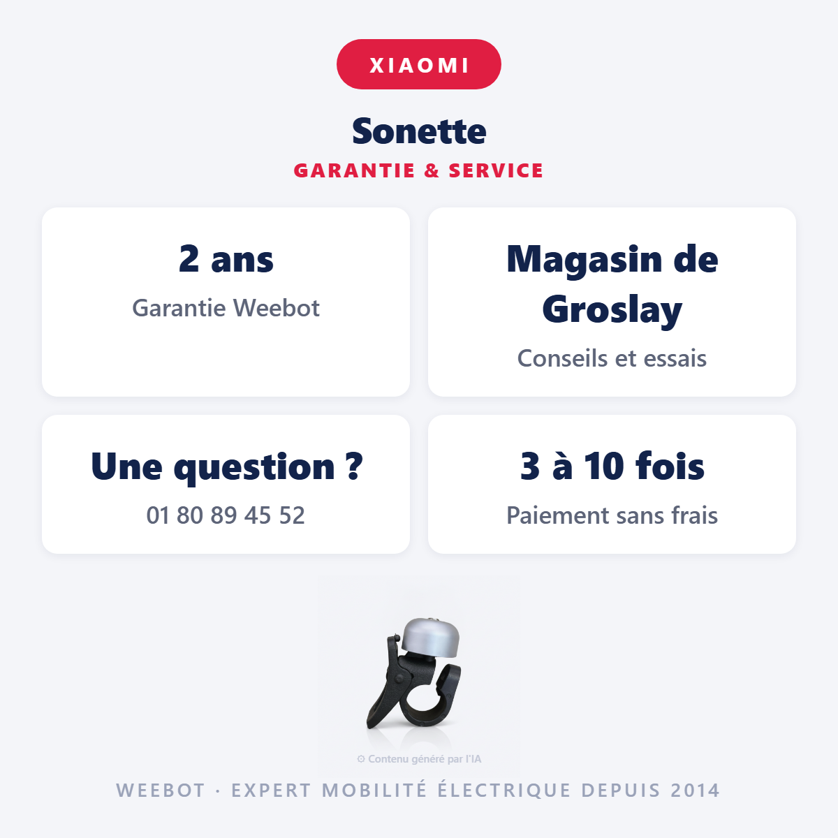 Sonette : garantie 2 ans et service après-vente