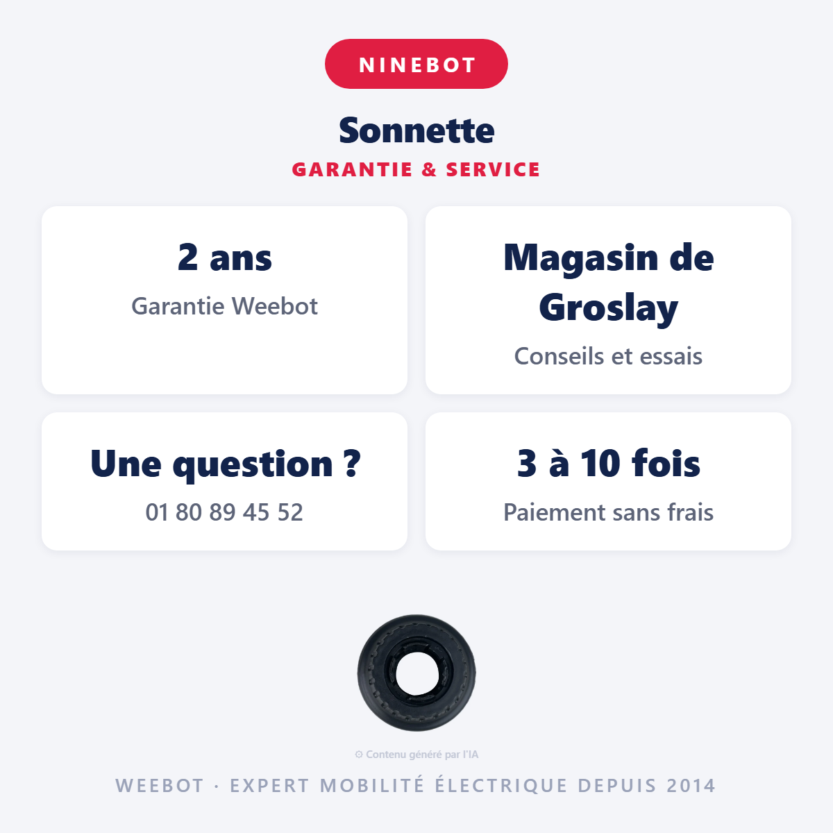 Sonnette : garantie 2 ans et service après-vente