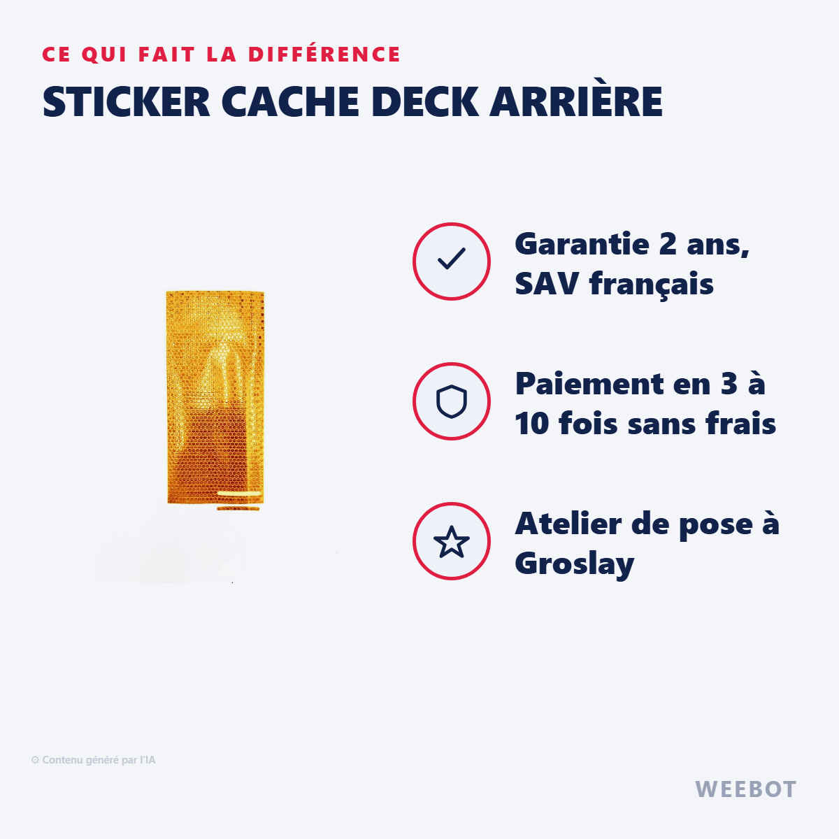 Sticker Cache Deck Arrière Pour Trottinette Électrique Wispeed T855 (x30) - Weebot