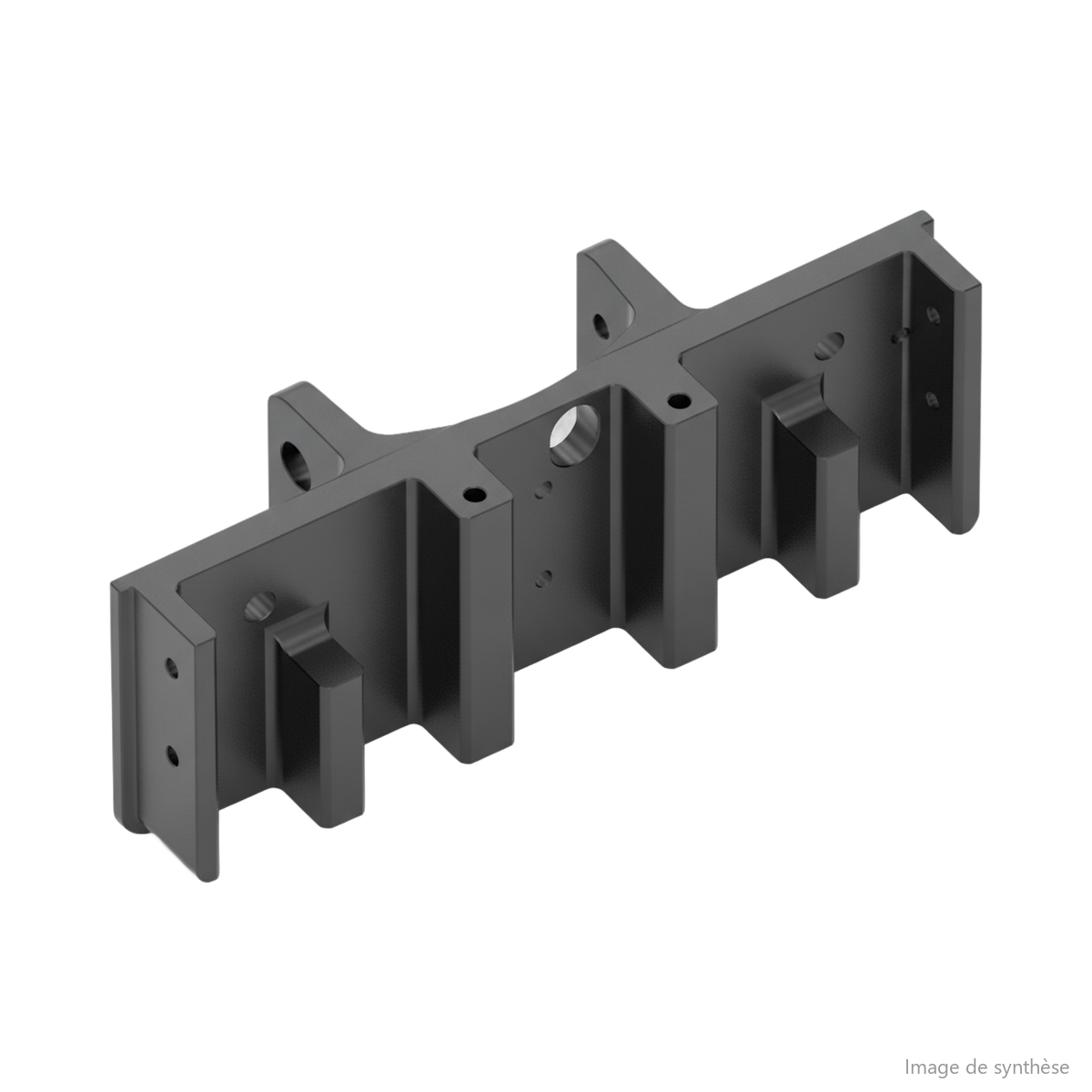 Schéma en vue perspective d'un support d'extrusion de potence pour trottinette électrique Dualtron Ultra