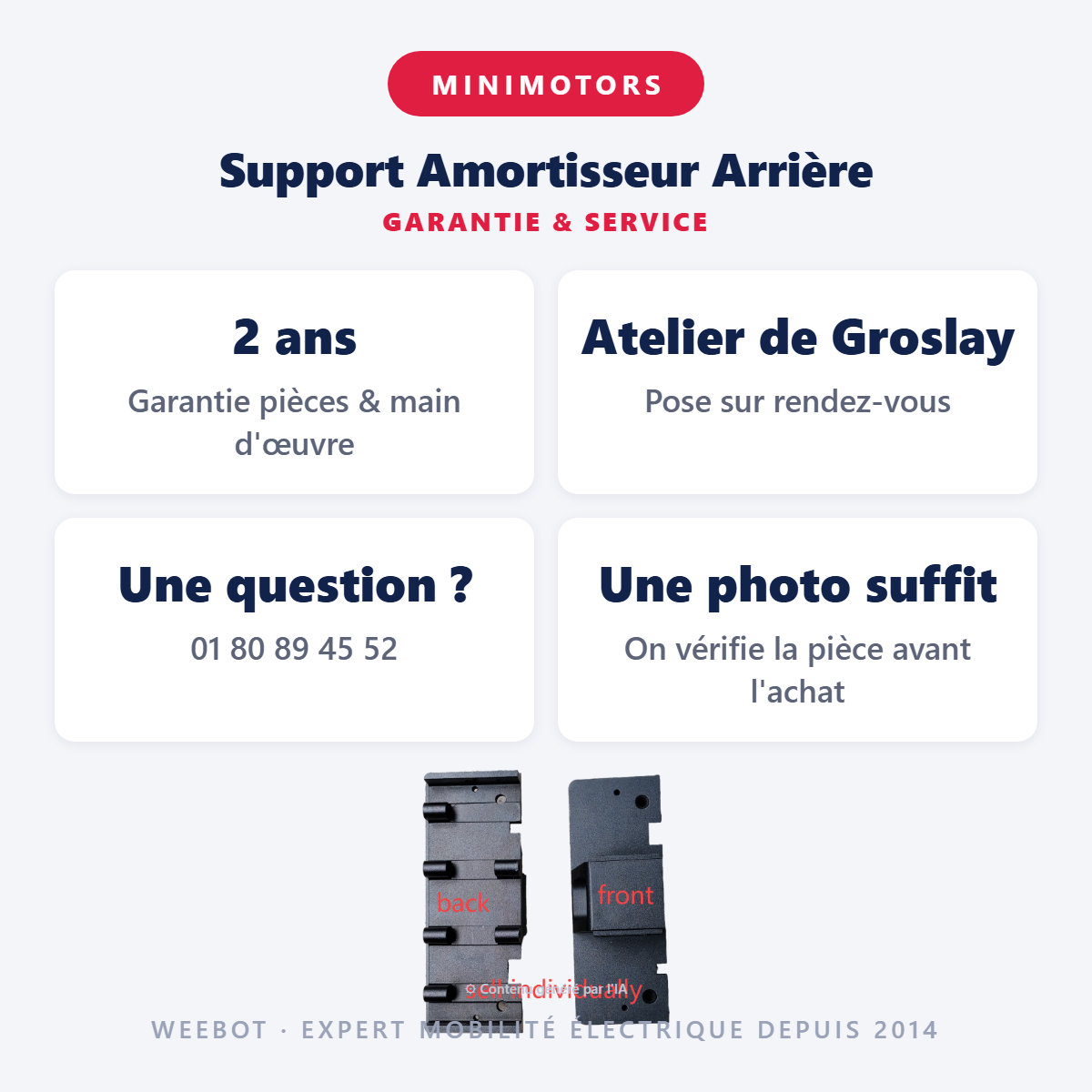 Support Amortisseur Arrière : garantie 2 ans et service après-vente