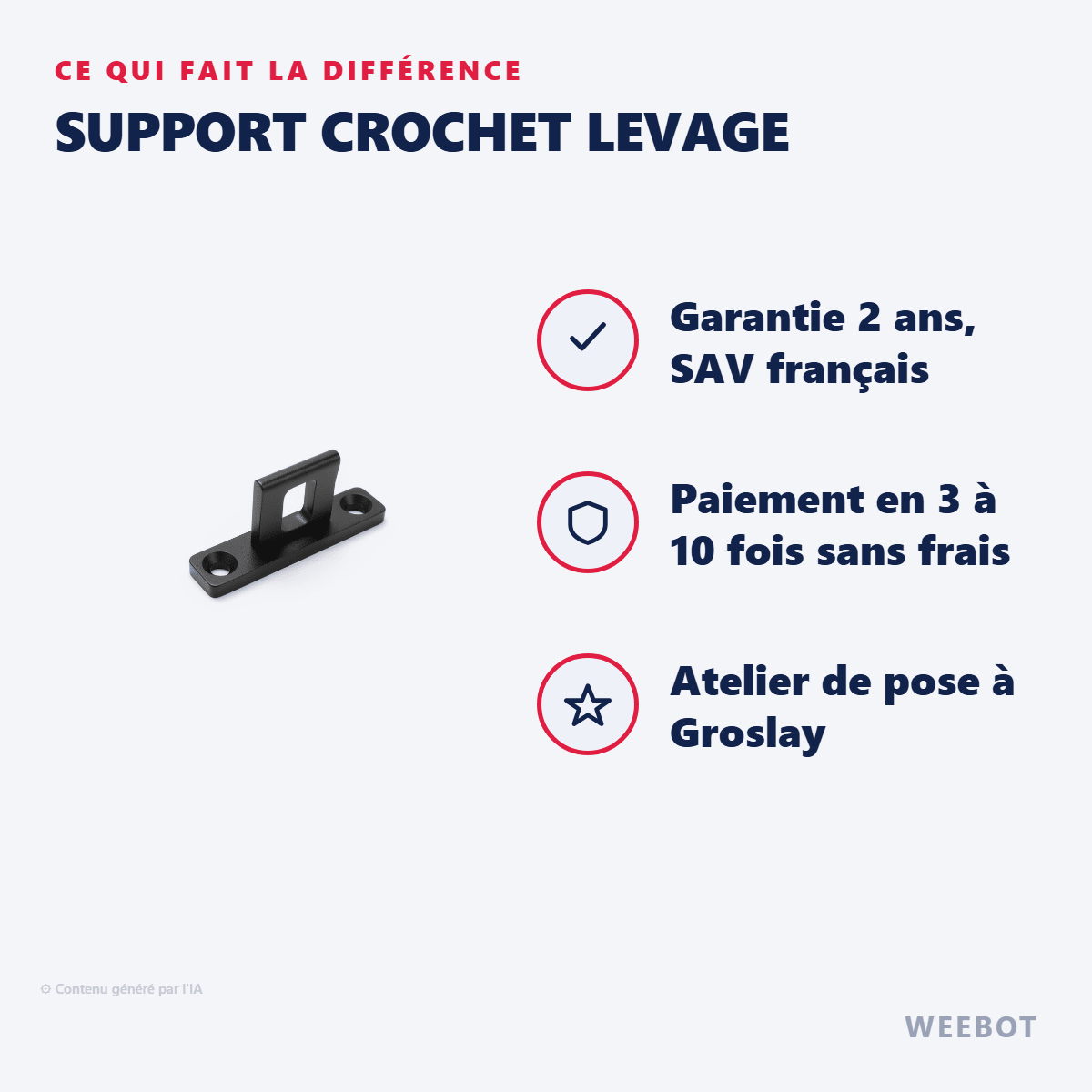 Support Crochet Levage pour Trottinette Electrique Fighter Mini - Teverun - Weebot