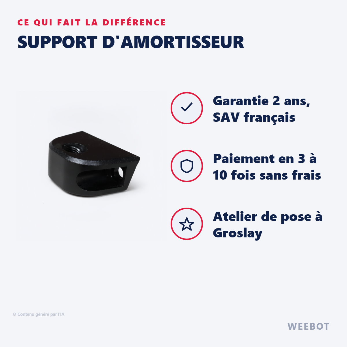 Support d'amortisseur : les points forts