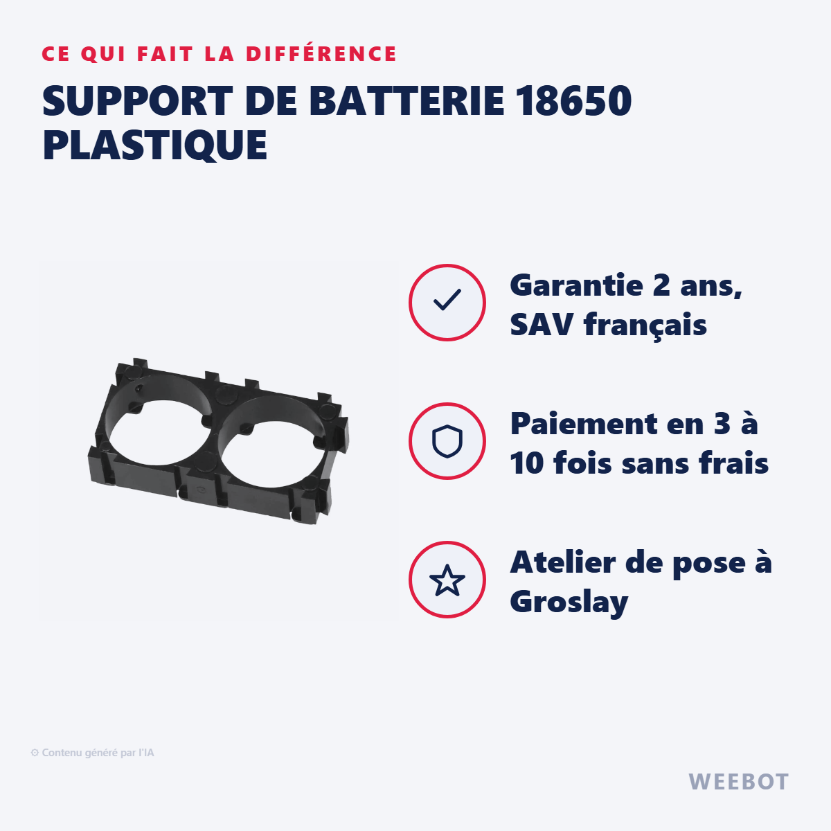 Support de Batterie 18650 Plastique : les points forts
