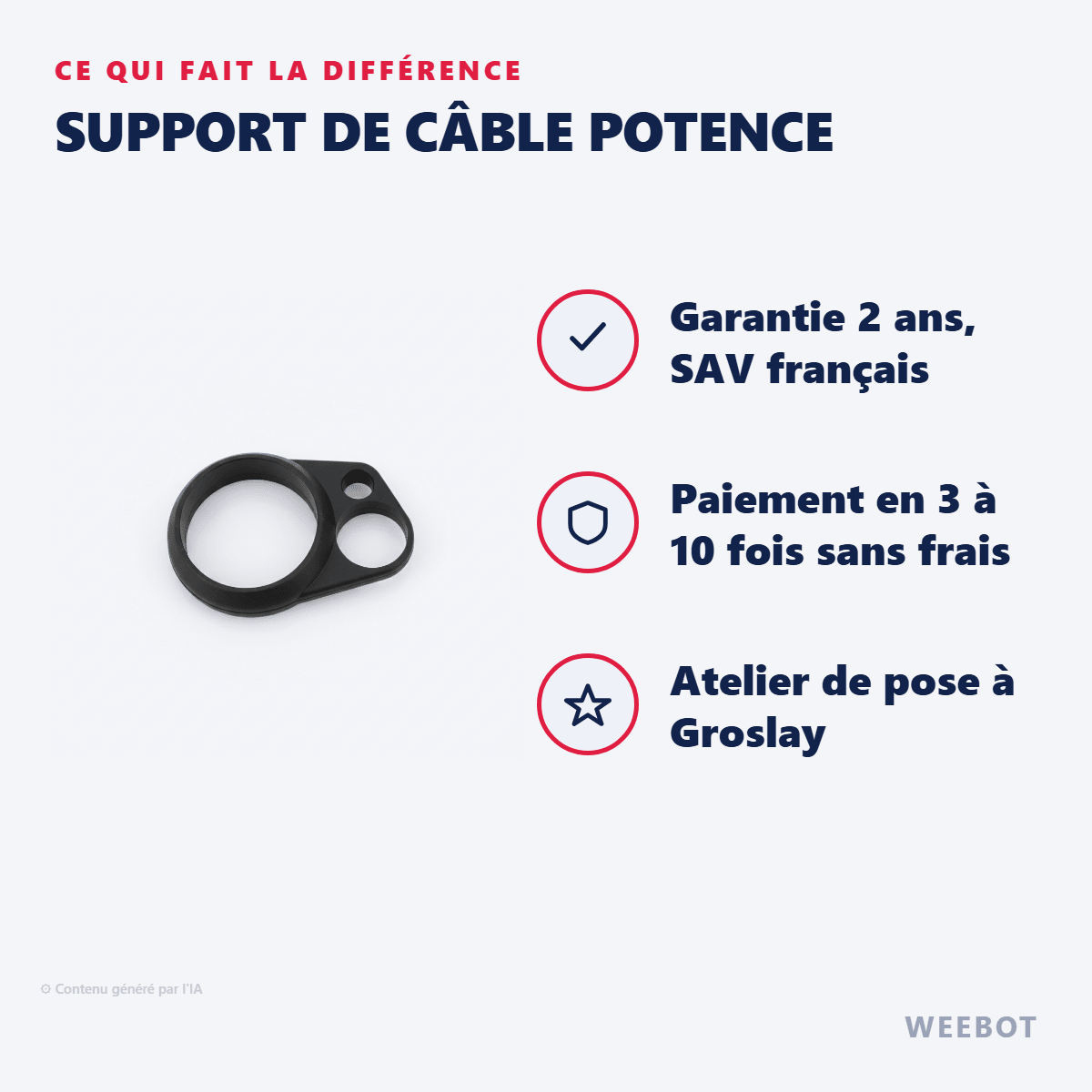 Support de Câble Potence pour Trottinette Electrique E-Twow - Weebot
