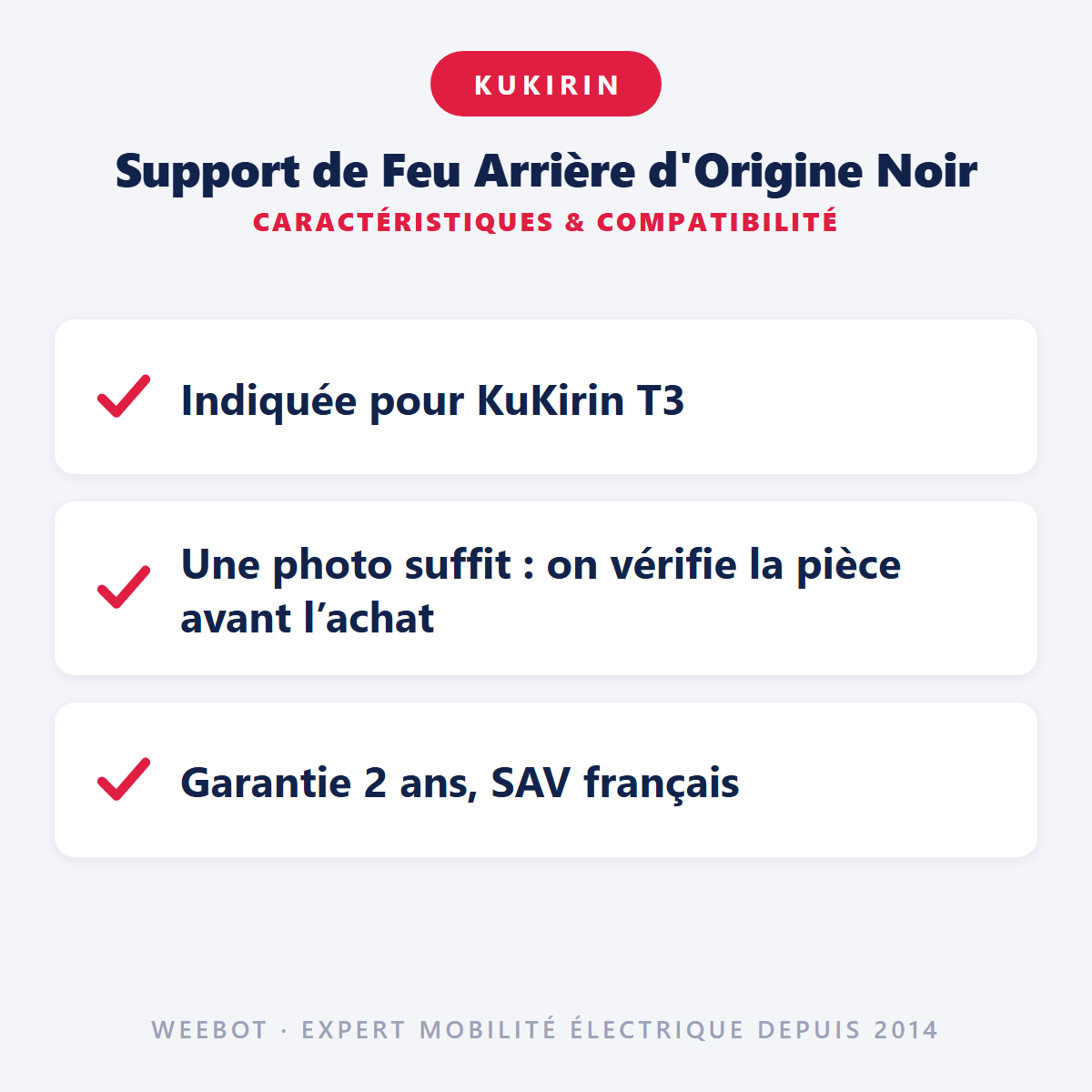 Support de Feu Arrière d'Origine Noir : caractéristiques et compatibilité