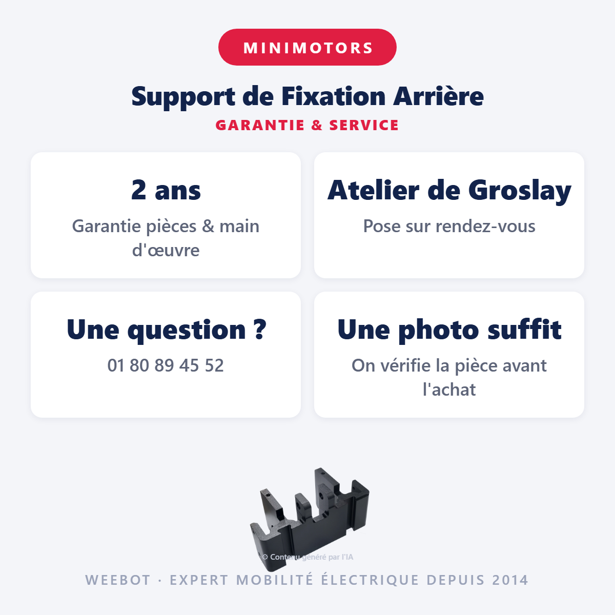 Support de Fixation Arrière : garantie 2 ans et service après-vente