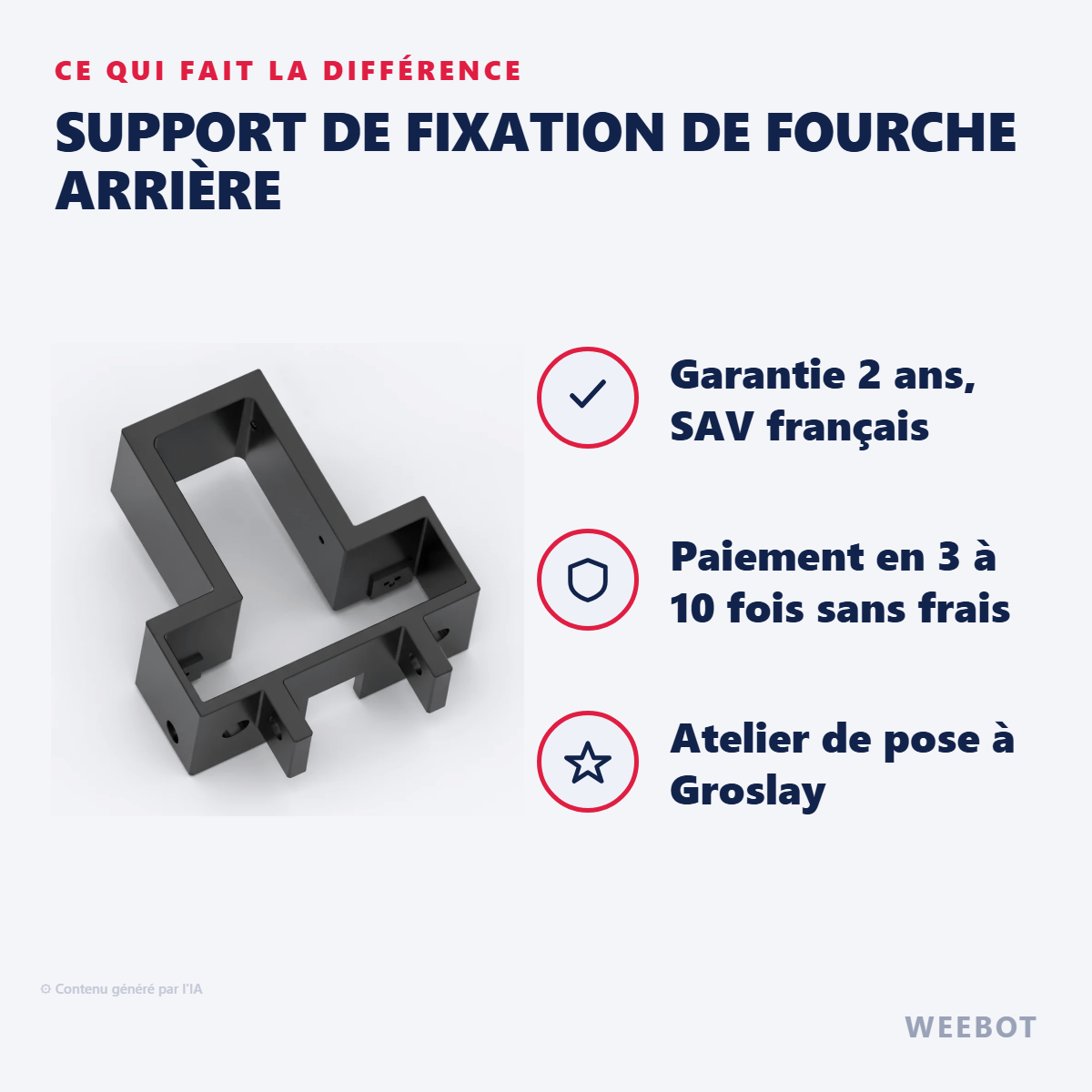 Support de Fixation de Fourche Arrière : les points forts