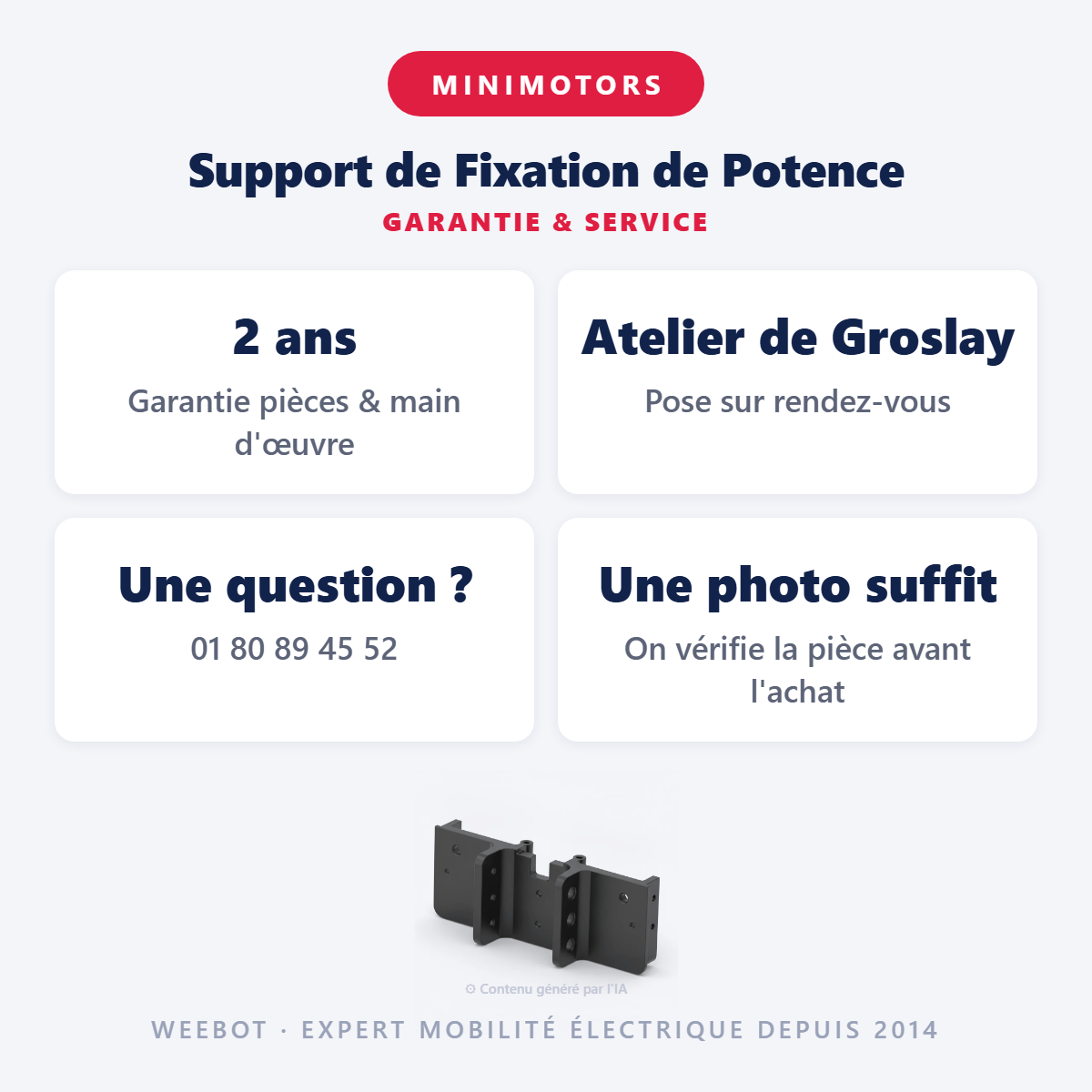 Support de Fixation de Potence : garantie 2 ans et service après-vente