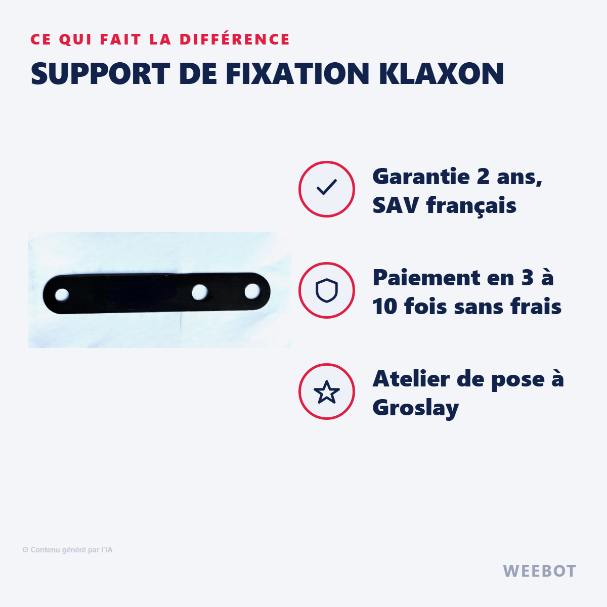 Support de Fixation Klaxon : les points forts