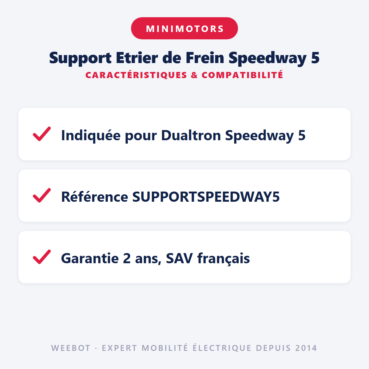 Support Etrier de Frein Speedway 5 : caractéristiques et compatibilité