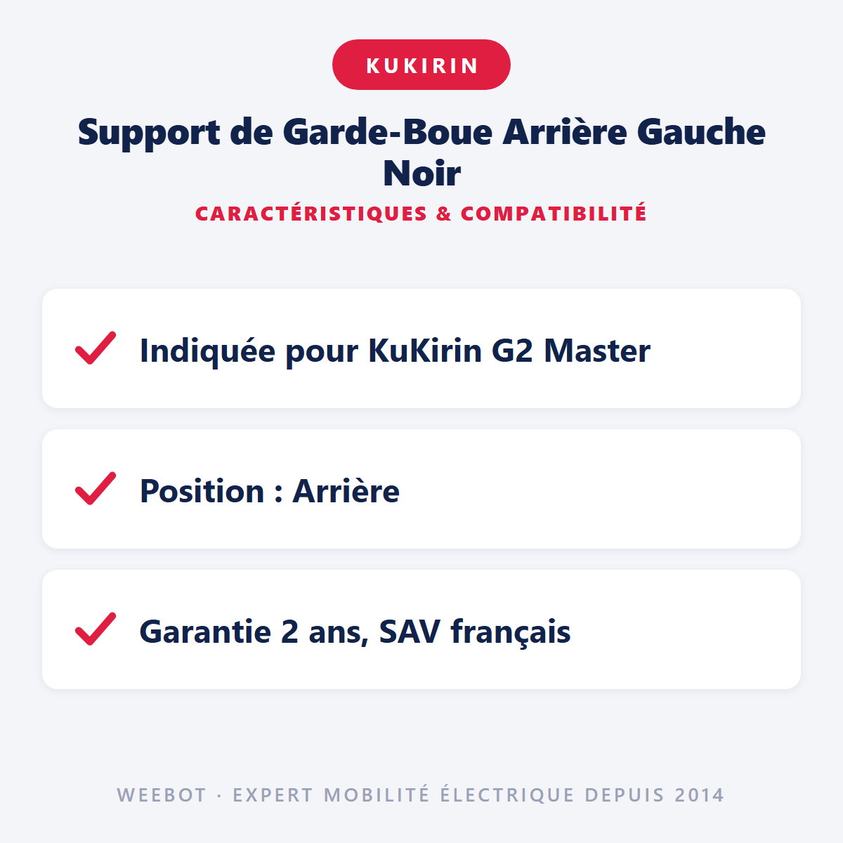 Support de Garde-Boue Arrière Gauche Noir : caractéristiques et compatibilité
